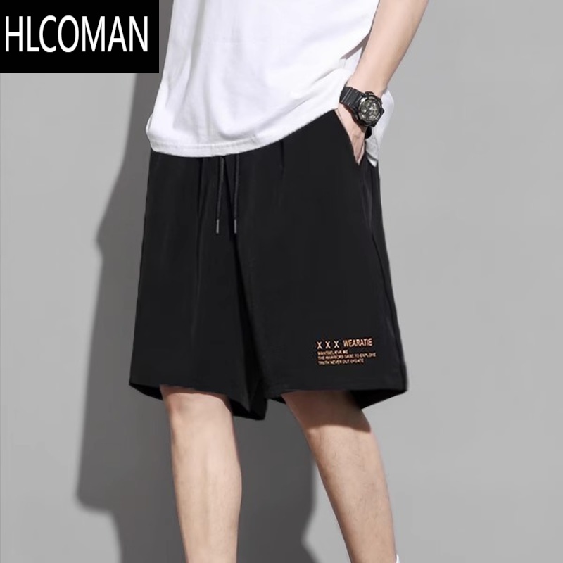 HLCOMAN夏季新款男士短裤冰丝速干五分裤子薄款穿搭休闲运动裤衩男沙滩裤高清大图