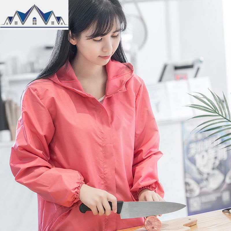 韩系外套围裙防水防油中长款家用厨房做饭家务女时尚大人工作罩衣 三维工匠图片