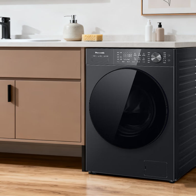 松下全自动10公斤悦影黑滚筒洗衣机XQG100-N4PD1 1级能效洗净比1.12白月光5 SERIES高清大图