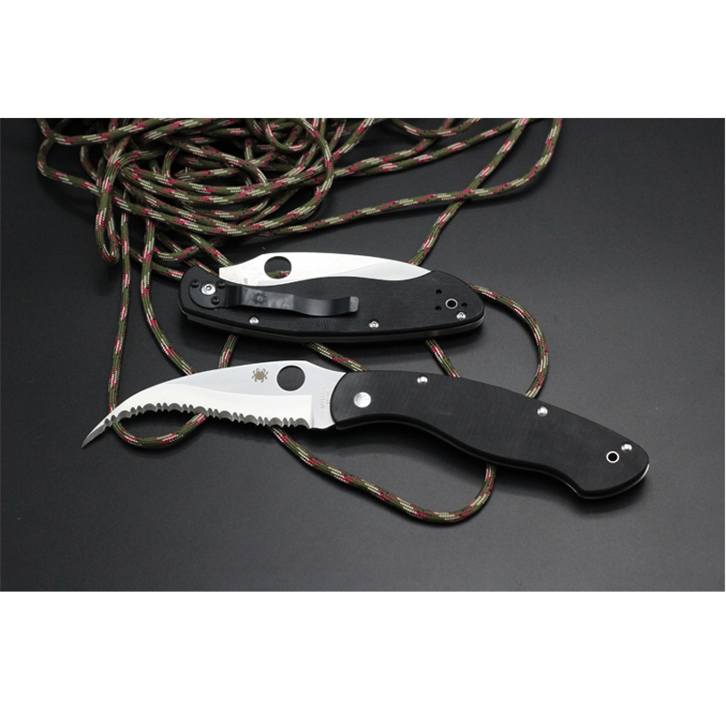 蜘蛛文官刀 全齿G10柄折叠刀户外刀高硬度折刀小刀 高硬度锋利折叠刀 随身收藏小刀 战术野营刀具 锯齿刀高清大图