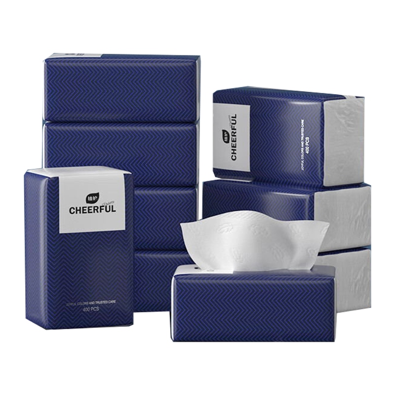 植护商务蓝压花纸面巾155mm*175mm/4层 100抽/包*20