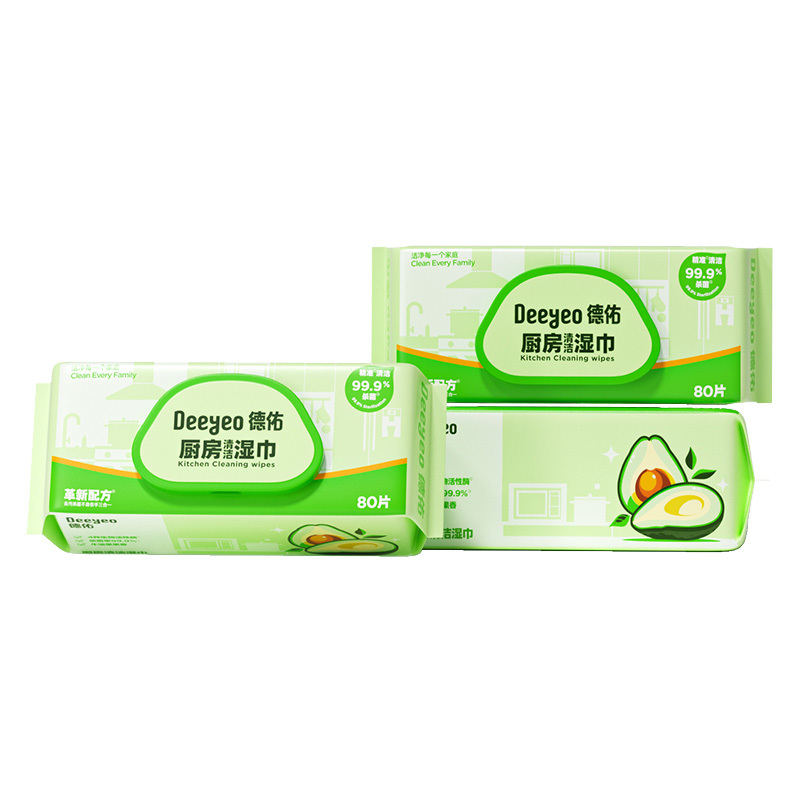 德佑厨房湿巾80片*3包油污一抹即净自研版10020595