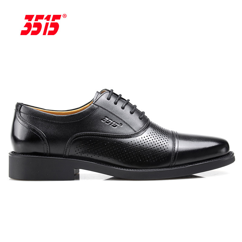 3515强人正品镂空男鞋校尉军官07b三接头皮鞋男商务正装真皮皮鞋军鞋