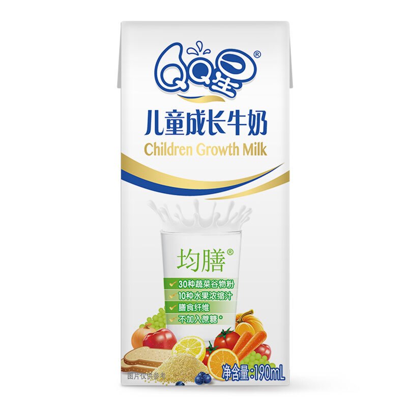 （厂家直营店）伊利 QQ星儿童成长牛奶-均膳儿童营养礼盒装190ml*15盒-（新老包装随机货）客户
