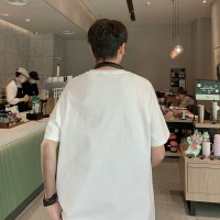[2.5折价48元]唐狮夏款短袖T恤男士短袖T恤男前胸图文印花圆领短袖T恤