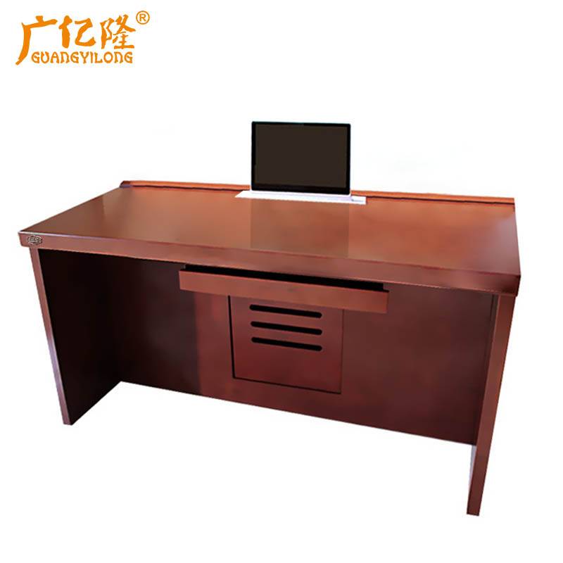 广亿隆升降电脑桌隐藏式显示屏办公桌高清大图