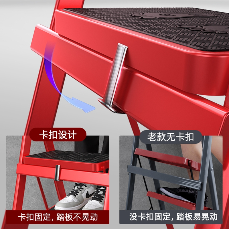 阿斯卡利梯子家用折叠多功能加厚室内升降人字梯伸缩梯扶梯踏板四五步爬梯