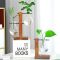 碳化高低架 不含植物|[创意木架水培花瓶]绿萝玻璃容器办公室内桌面绿植现代摆件装饰