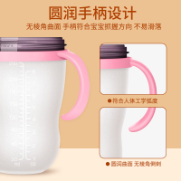 250ml宽口径绿色硅胶奶瓶防胀气自带三滴(赠3滴吸管奶嘴1个装+手柄)流量奶嘴