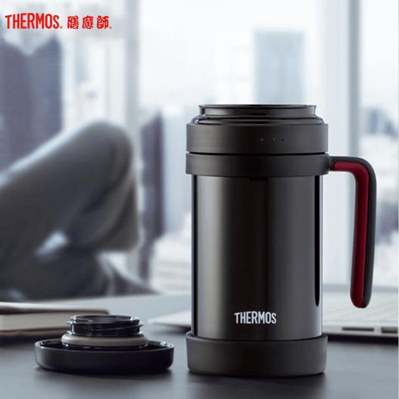 膳魔師(THERMOS)保温杯TCMF-500膳魔师办公杯304不锈钢500ML硅胶茶漏水杯茶杯办公杯长效保温便携/通用