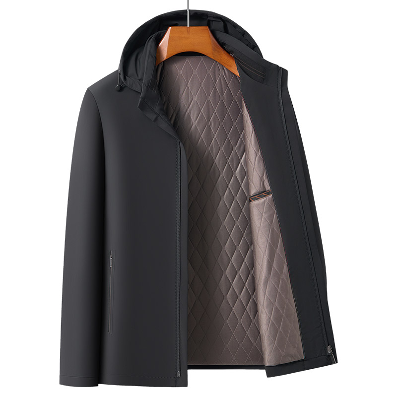 恒源祥男士冬季连帽可拆卸加厚棉服羊毛内胆外套棉衣中老年爸爸棉高清大图