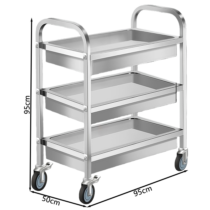 璎蕙 不锈钢餐车 三层中号 个高清大图
