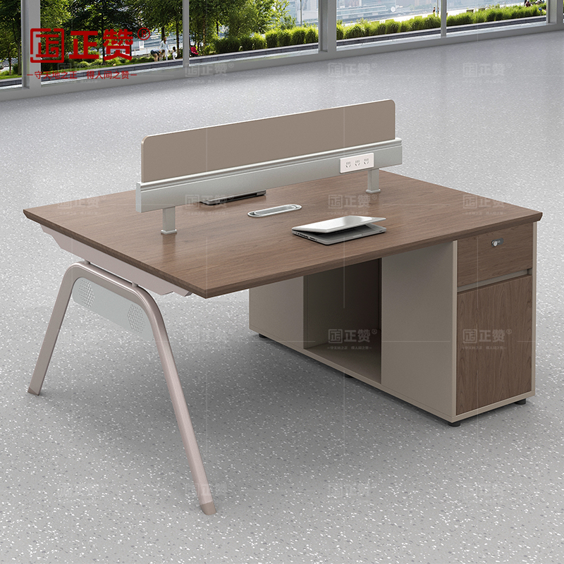 正赞 办公桌屏风工位电脑桌双人位 1400*1200*1050mm高清大图