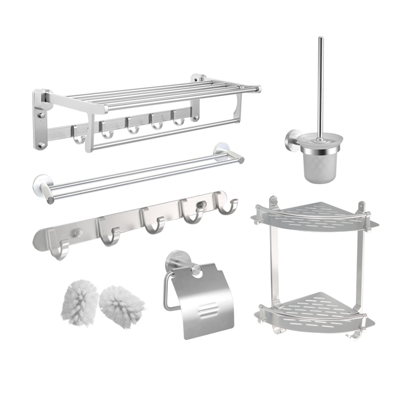 九牧(JOMOO) 挂件毛巾架杆浴巾架套装 太空铝浴室卫生间8件套餐 939415