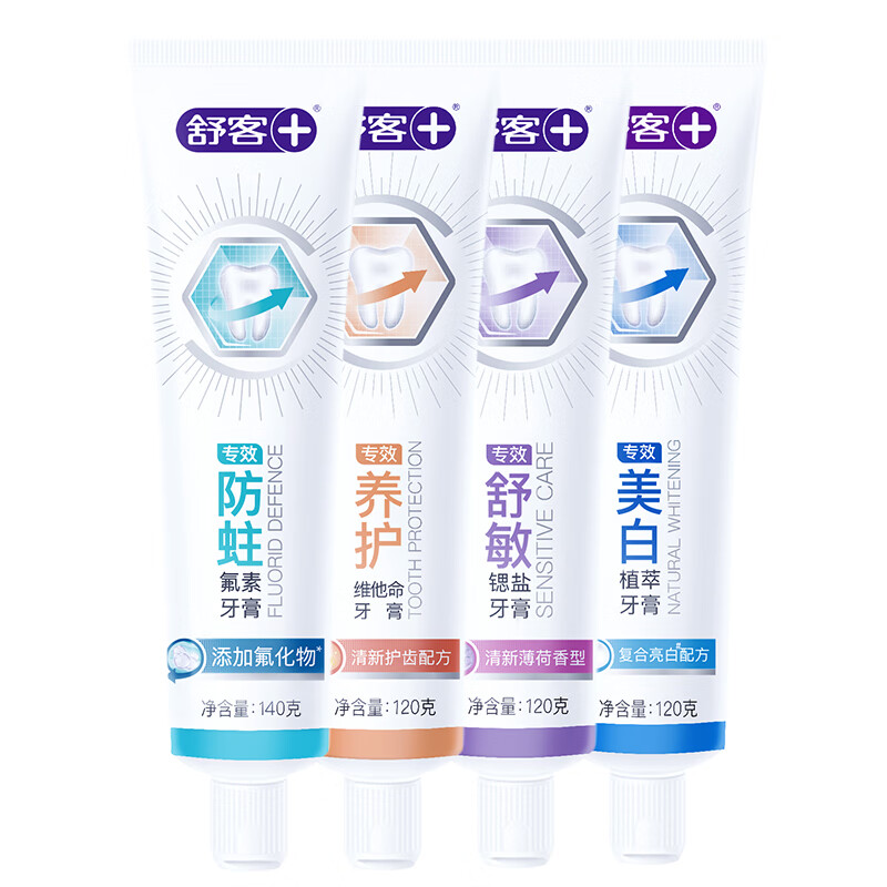 舒客+专效防蛀固齿牙膏140g * 3高清大图