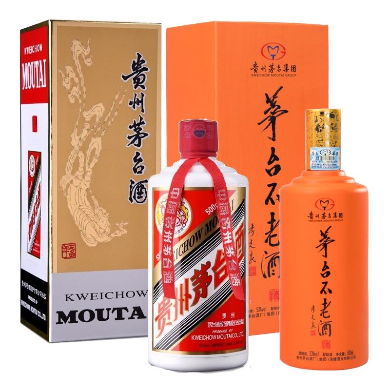 贵州茅台酒53度飞天茅台500ML 贵州茅台不老酒500ML 酱香型白酒【价格