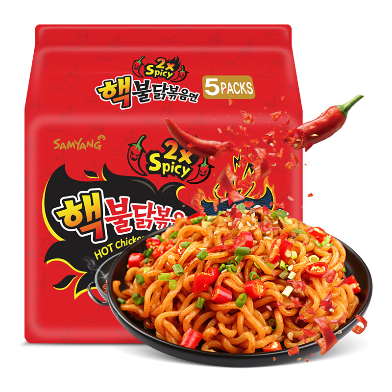 三养samyang倍辣火鸡面140g5连包韩国进口三养干拌面宵夜