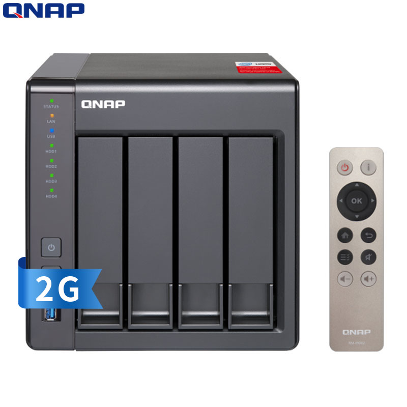 威联通（QNAP） TS-451+ 2G 4盘位桌面式NAS网络存储器 赛扬2.0G四核CPU（无内置硬盘）