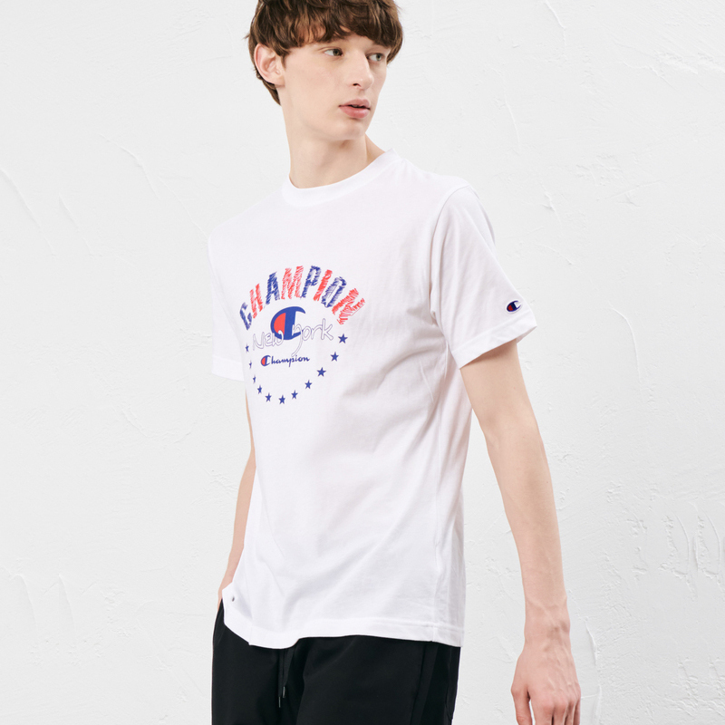 champion冠军印花logo透气百搭男女休闲圆领短袖t恤上衣