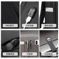 新款简约男 旅行商务电脑防水牛津布多功能大容量双肩背包