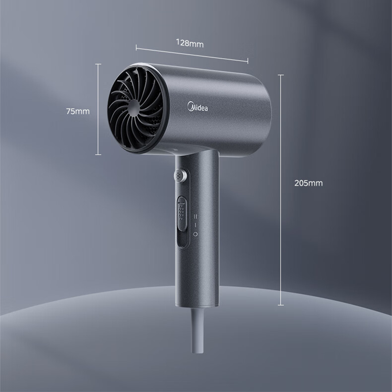 美的(Midea)家用大功率1800W电吹风FJ1银灰色