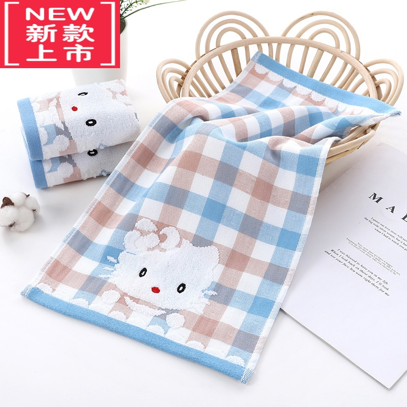 可莉允纱布童巾儿童毛巾小长方形卡通小毛巾小学生日用洗脸吸水柔软