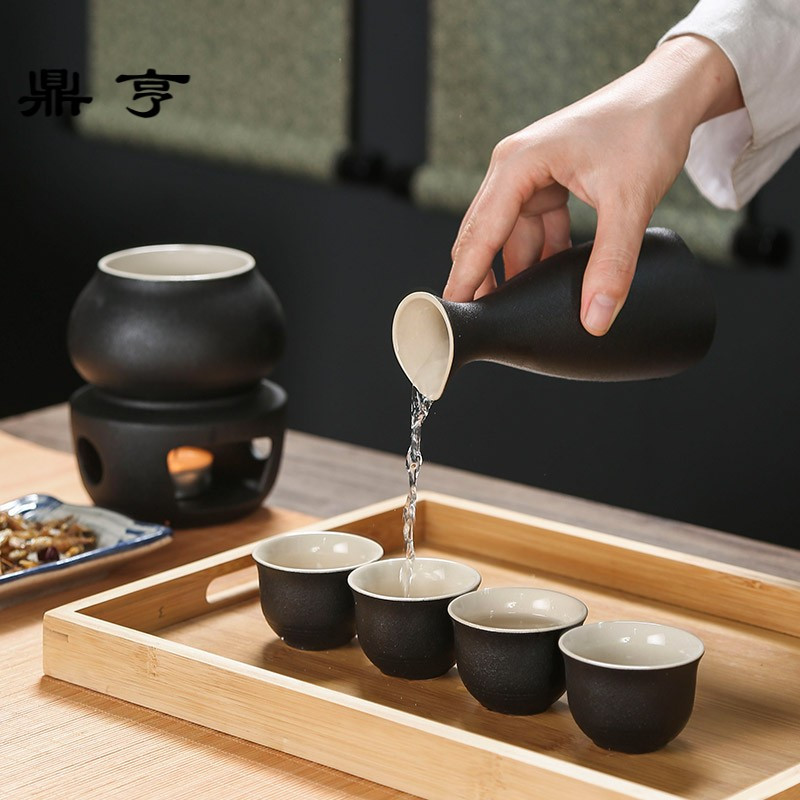 鼎亨温酒器暖烫酒壶简约家用清酒黄酒白酒具套装中式烛台加热煮酒