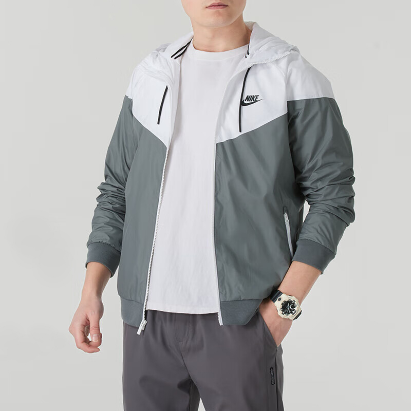 耐克(NIKE)男装新款跑步健身训练运动服户外防风梭织夹克休闲外套IB2242-010 ZP高清大图