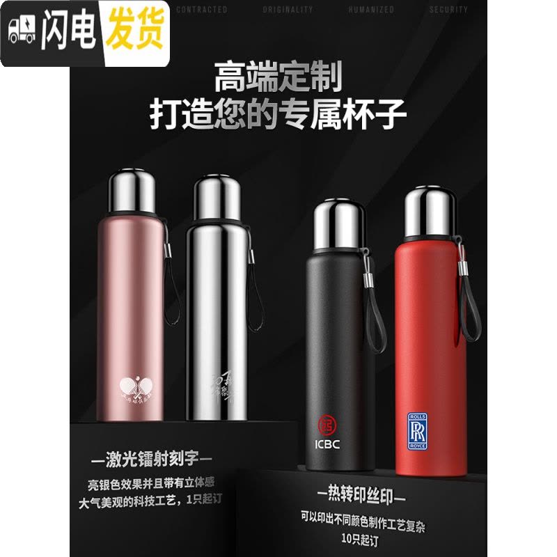 三维工匠316不锈钢保温杯男大容量水壶600/800女士学生可爱儿童便携水杯 600海洋蓝(316钢)图片