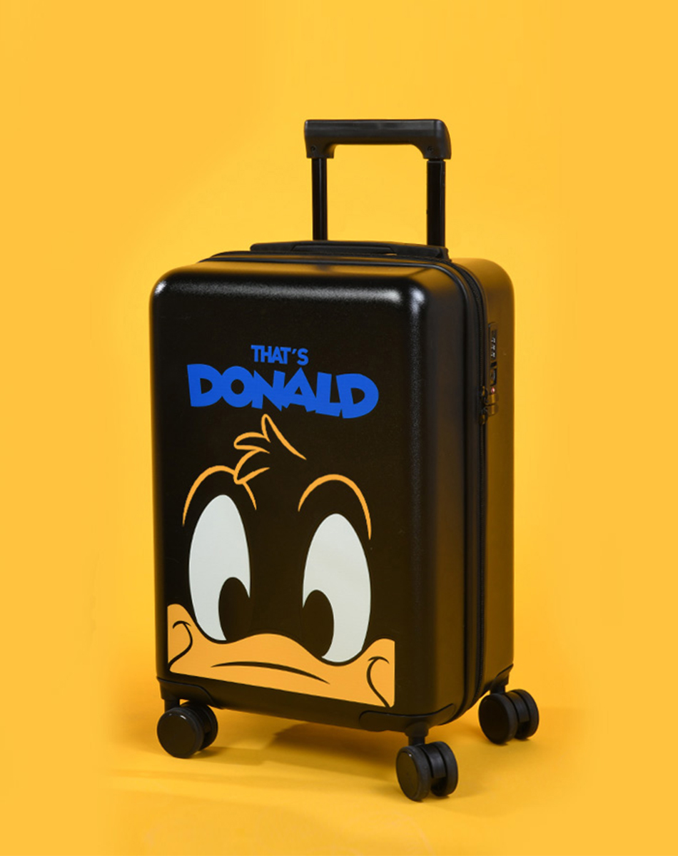 行李箱女唐老鸭纯pc材质万向轮拉杆箱小型亲子箱可爱登机箱旅行箱子