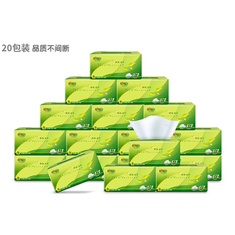 芳美达 心相印纸巾抽纸家用实惠装餐巾纸抽面巾纸 132*190 3层120抽20包整箱高清大图