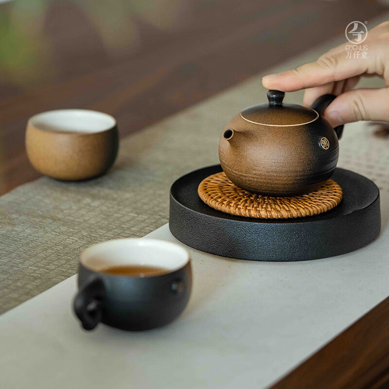 万仟堂整套茶具陶瓷茶杯茶壶套装 万事胜意·随手礼01 1壶1承2杯高清大图