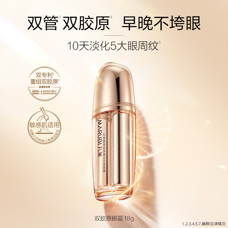 丸美重组胶原蛋白小金针日夜眼霜18g(3g+3g)*3高清大图