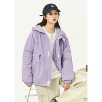 唐狮2024春款外套女新款设计感工装夹克春秋季户外冲锋少年上衣_336 M 紫色