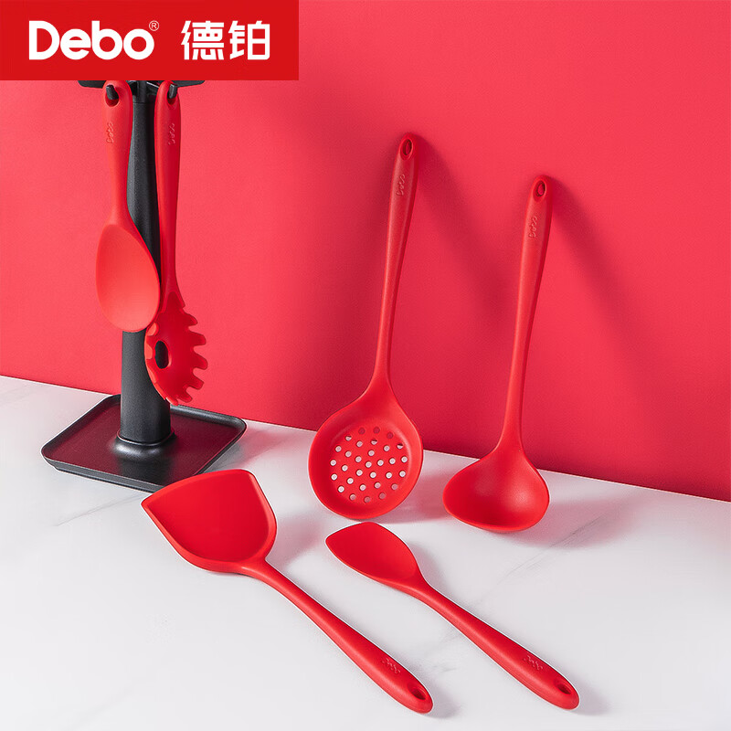 德铂(Debo)瑞贝卡硅胶锅铲汤漏勺7件套DEP-758高清大图