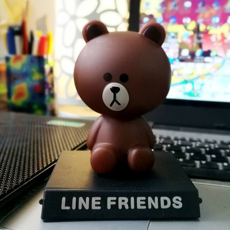 可爱卡通line布朗熊可妮兔莎莉摇头公仔汽车摆件创意车载车内饰品
