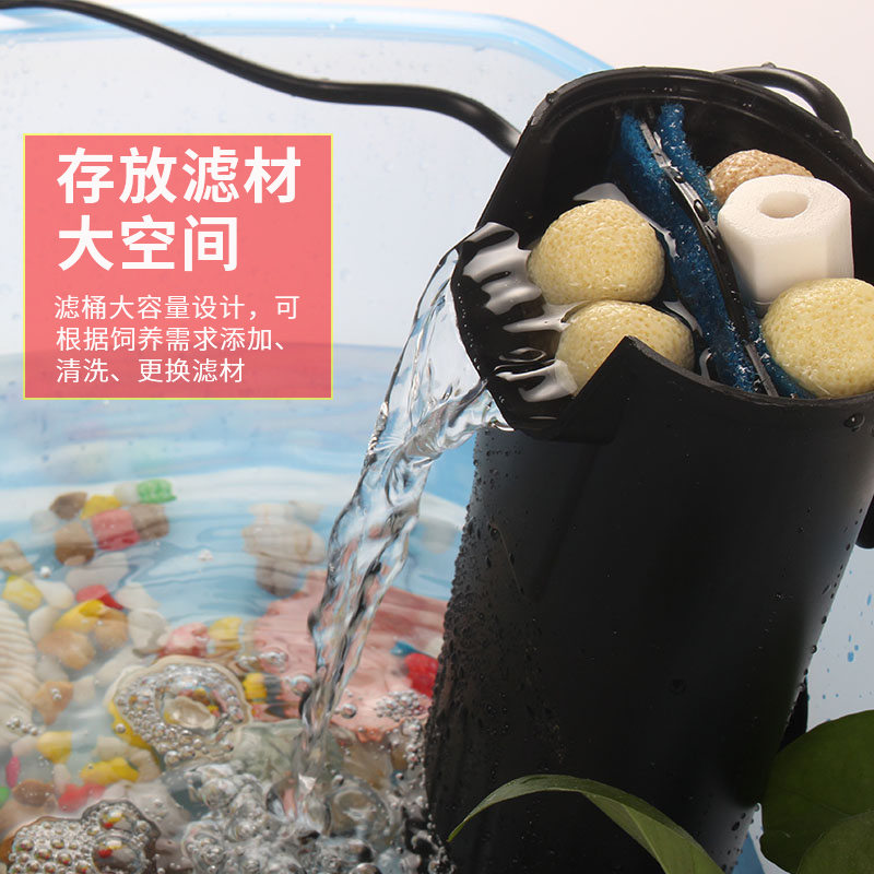 乌龟缸低水位过滤器龟缸吸粪除便净水养龟浅水免换水过滤泵高清大图