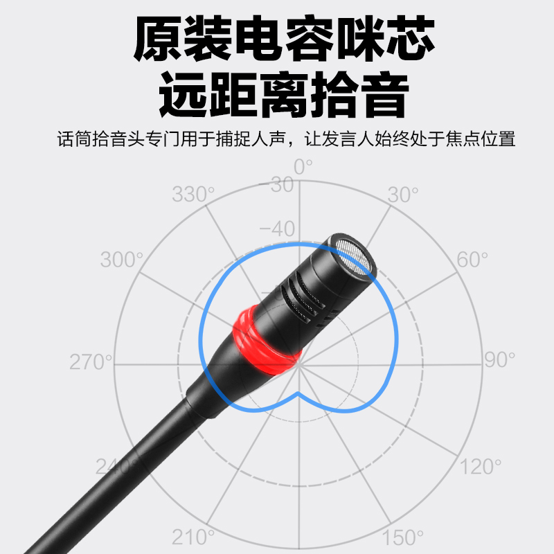 惠度(HuiDu)QH-660S专业有线手拉手会议麦克风工程会议话筒多功能会议室桌面鹅颈话筒一拖十二高清大图