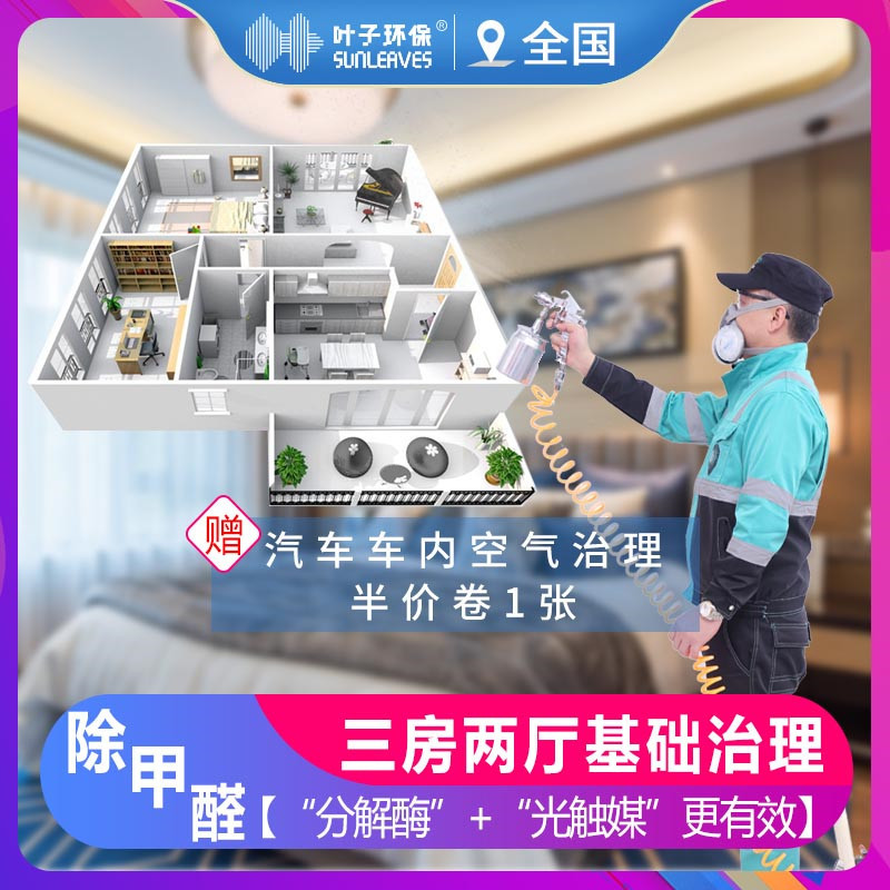 叶子环保北京上海广州深圳上门除甲醛新房家装修专业去除异味室内空气甲醛治理服务