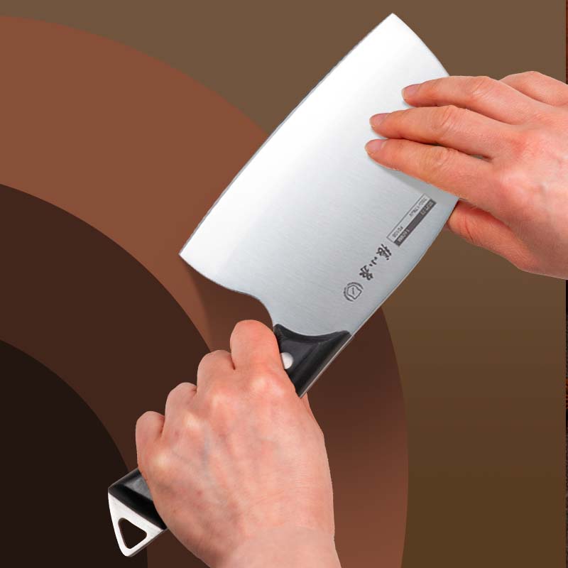 张小泉古法锻打·匠心圆头 切片刀D101251 菜刀家用切菜切水果不锈钢高清大图