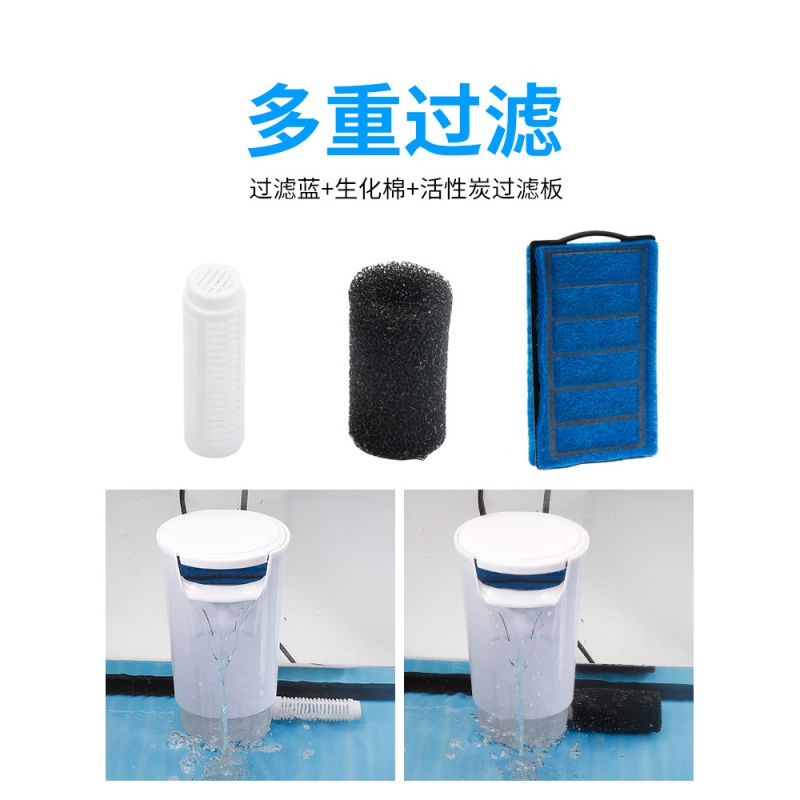 乌龟缸龟缸过滤器低水位免换水内置净水养龟浅水大型循环瀑布高清大图