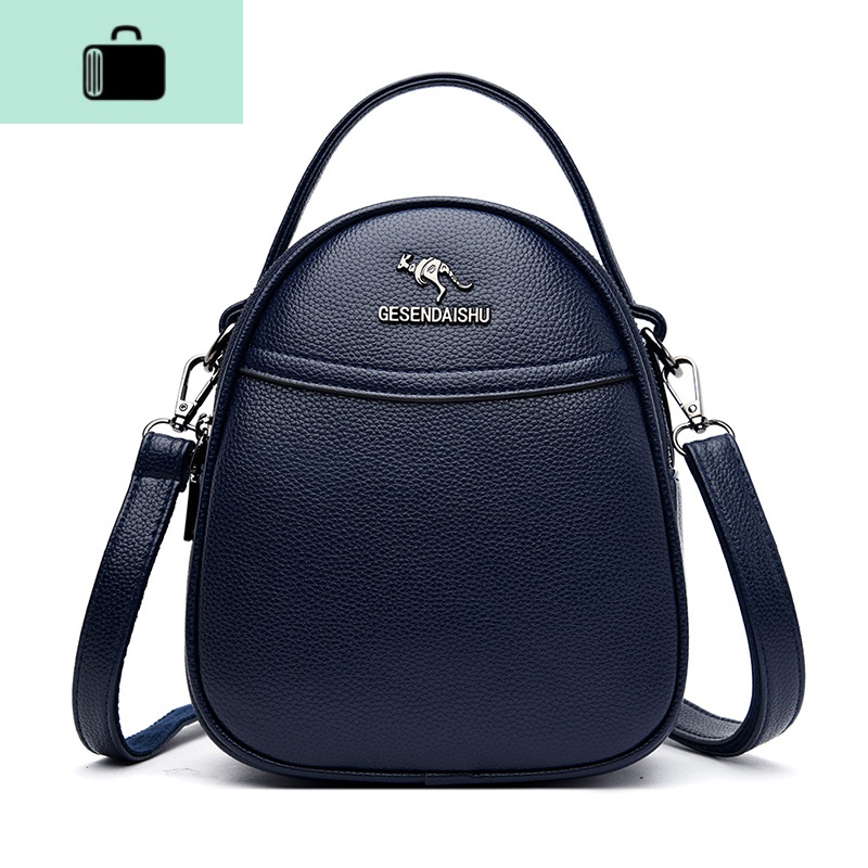 真皮妈妈放手机的斜挎包女2020新款大荔纹牛皮竖款零钱迷你小包包NEWLAKE 蓝色