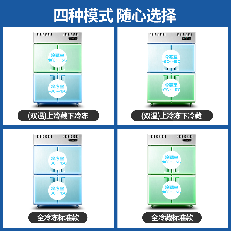新飞(Frestec)商用四门冰箱上冷冻标准款(900L不锈钢) CRF-900M2SDBHS