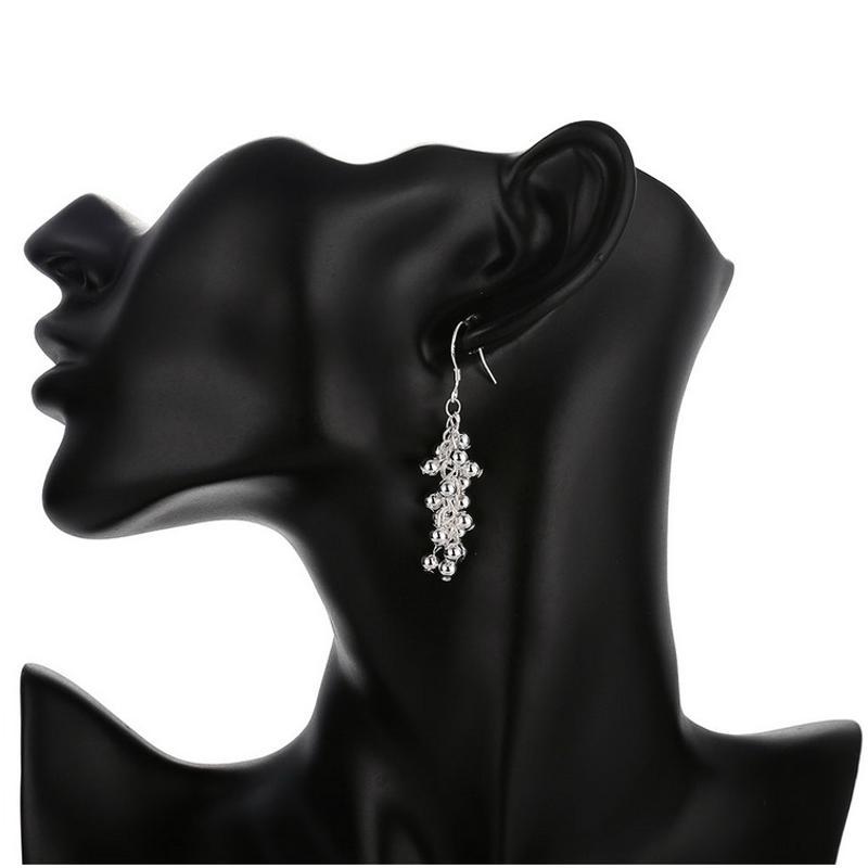 E008Women silver plated earring镀925纯银长款时尚个性耳环耳饰