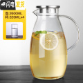 三维工匠冷水壶玻璃耐热高温防爆大容量家用透明扎壶套装凉白开水瓶冰水杯 2.6L+4杯