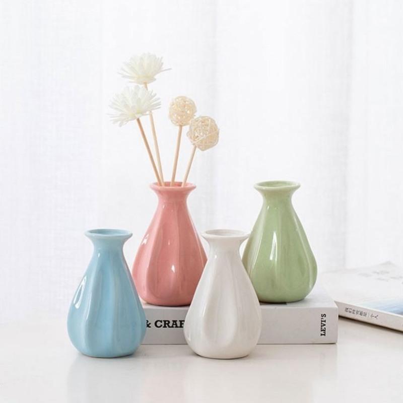 陶瓷小花瓶插花干花仿真家居客厅瓶子餐桌花艺柜子花器装饰品摆件组合