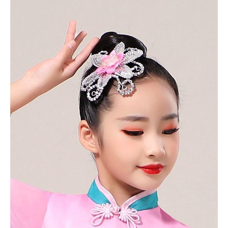 粉红色2 六一儿童节头饰女童女宝宝表演发饰舞蹈演出头花发绳头饰品拍照