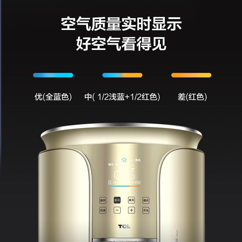 TCL新风空调 大3匹 新一级变频冷暖 小蓝翼Ⅱ立柜式空调KFRd-72LW/DBp-XCA11+B1