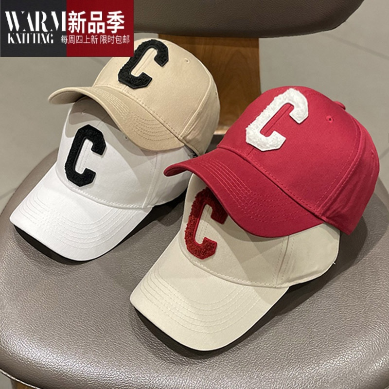 SHANCHAO帽子女款2023新款棒球帽时尚街拍遮阳帽C字母鸭舌帽潮