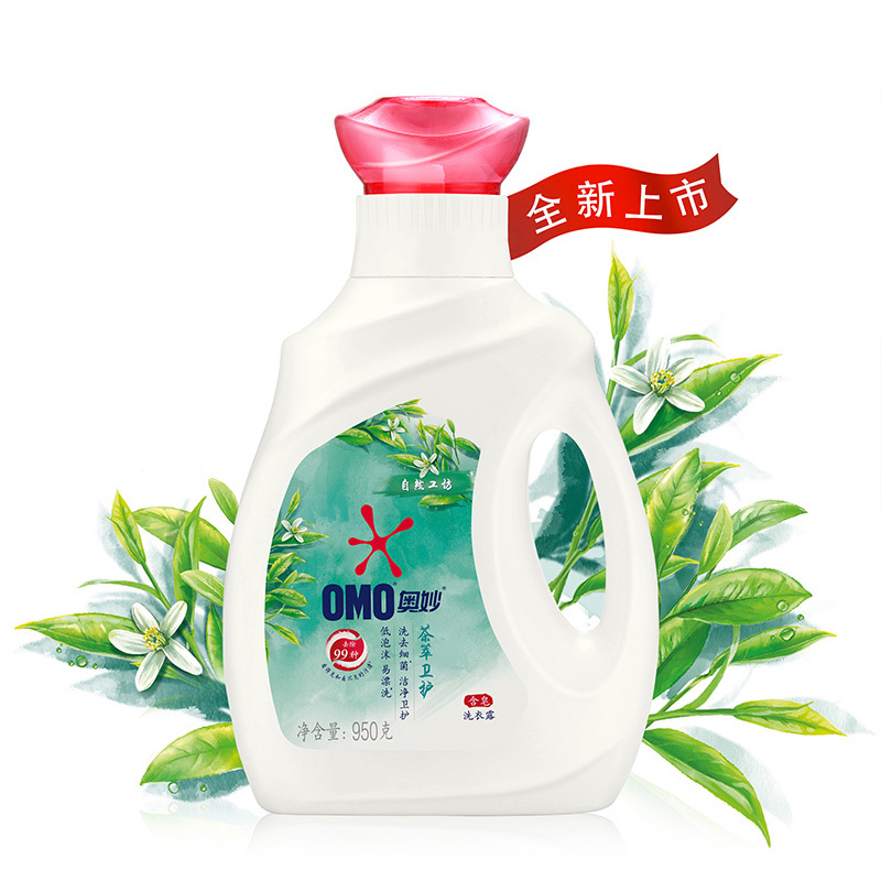 奥妙(OMO)洗衣液 自然工坊 茶萃卫护洗衣露950g 洗除细菌和PM2.5[联合利华]